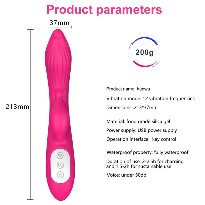 Female Sex Toys The Flame Warming 12 Function Rabbit Vibrator Pleasure Passion