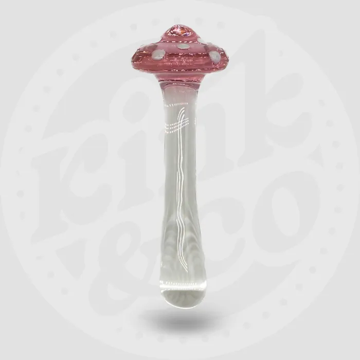 KinkCo Dildos Fantasy Pink Mushroom Glass Dildo