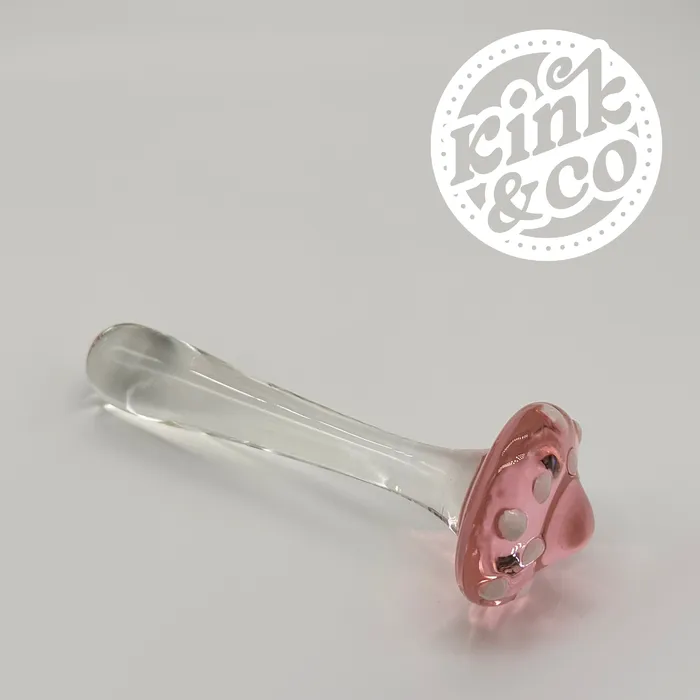 KinkCo Dildos Fantasy Pink Mushroom Glass Dildo