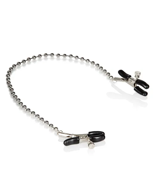Anal CalExotics Nipple Play Silver Beaded Nipple Clamps