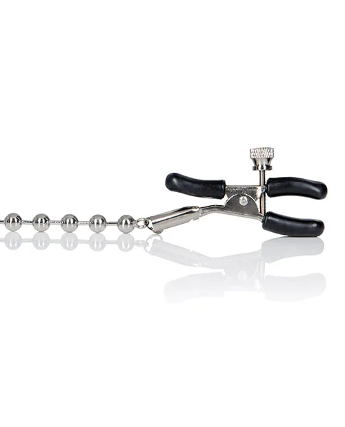 Anal CalExotics Nipple Play Silver Beaded Nipple Clamps