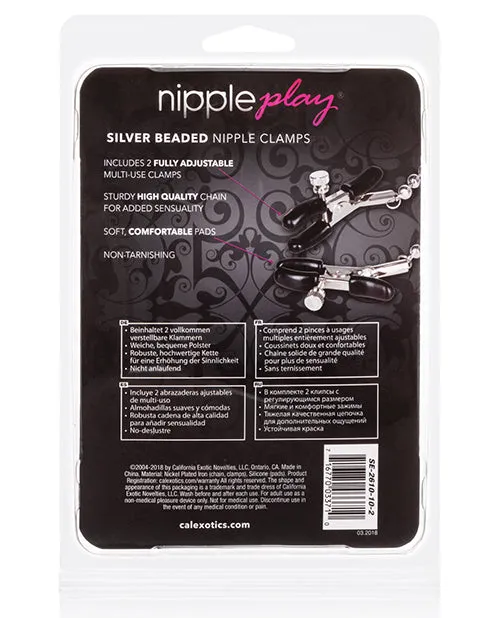 Anal CalExotics Nipple Play Silver Beaded Nipple Clamps
