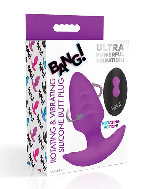 Anal XR Brands Bang Rotating Vibrating Tapered Butt Plug wRemote