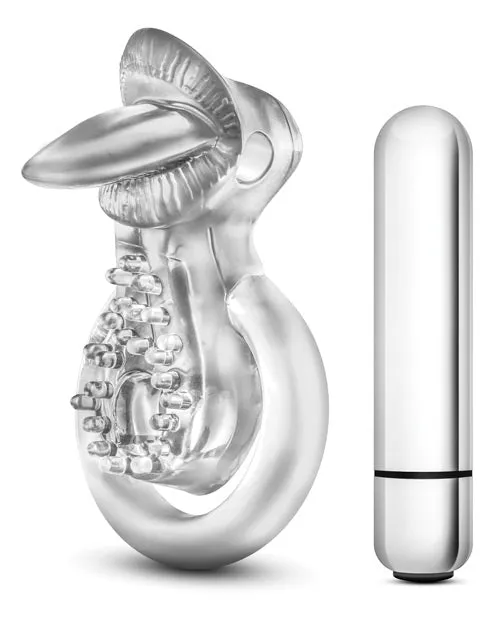 Blush Stay Hard Vibrating Tongue Ring 10 Function Blush Vibrators