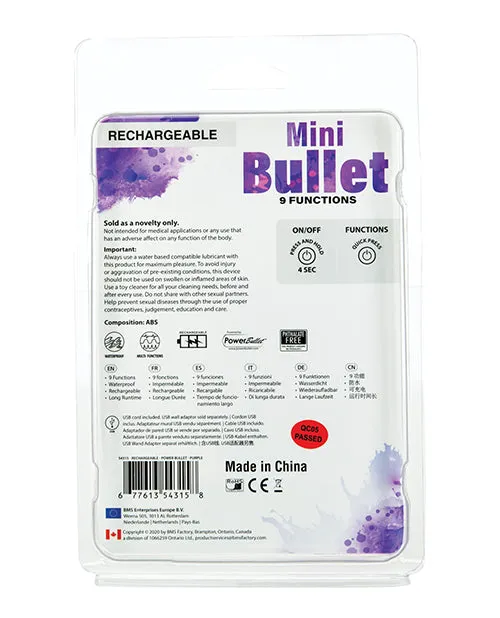 BMS Factory Female Sex Toys Mini Bullet Rechargeable Bullet 9 Functions