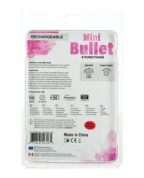 BMS Factory Female Sex Toys Mini Bullet Rechargeable Bullet 9 Functions