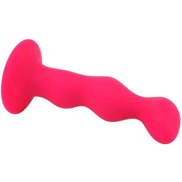 Bulbed Silicone Booty Love Anal Plug Strong Suction Cup Base Pink BOB Anal