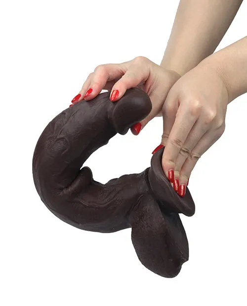 Dildos Get Lucky 12 Real Skin Series Dark Brown Thank Me Now
