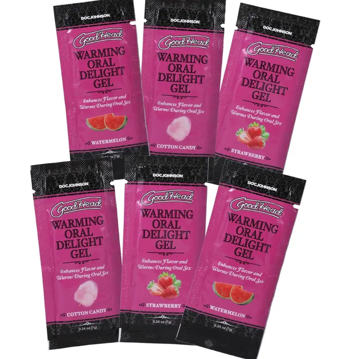 Enhancers GoodHead Warming Head Oral Delight Gel 24oz 6 Pack Assorted Doc Johnson