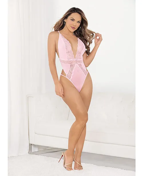 Escante Vibrators Sexy Lace Deep V Teddy Wbow Pink