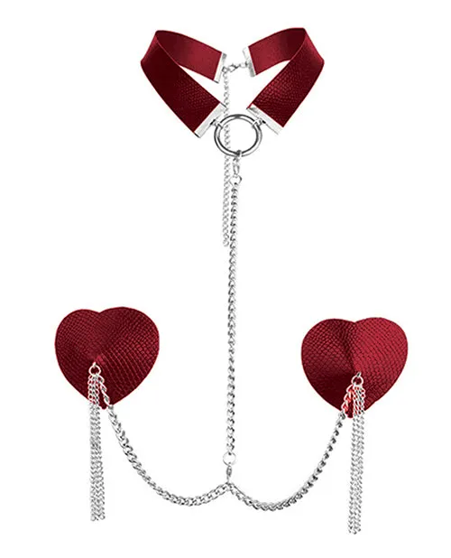Hott Products Nipplicious Dominatrix Leather Collar Pasties Wchain Restraints Hott Products Nipplicious Dominatrix Leather Collar Pasties Wchain Restraints