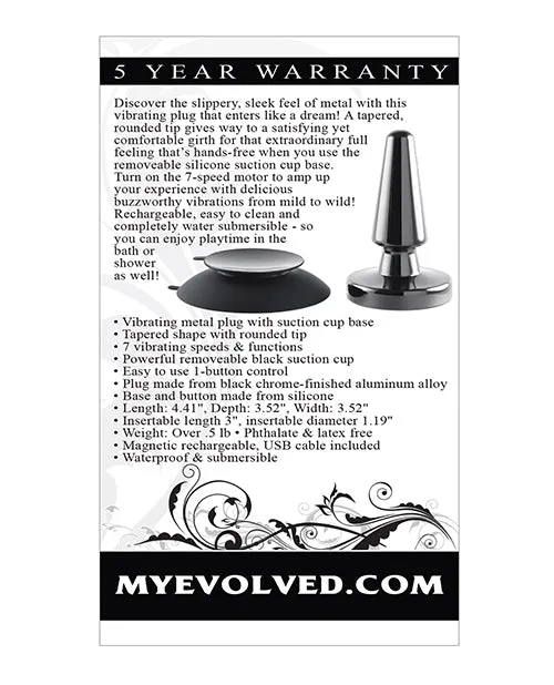 Male Sex Toys Evolved Beginner Vibrating Rechargeable Metal Plug Evolved