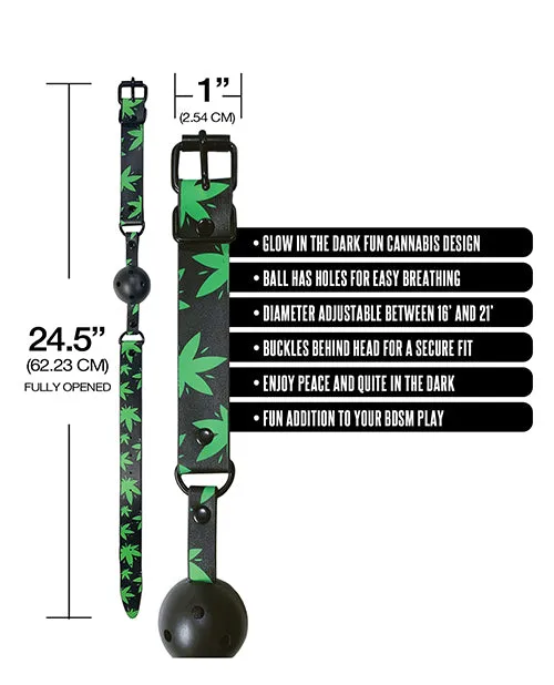 Male Sex Toys Stoner Vibes Glow in the Dark Breathable Ball Gag Global Novelties