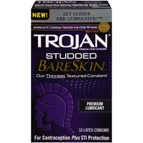 Male Sex Toys Trojan Studded Bareskin 10 Pack Trojan