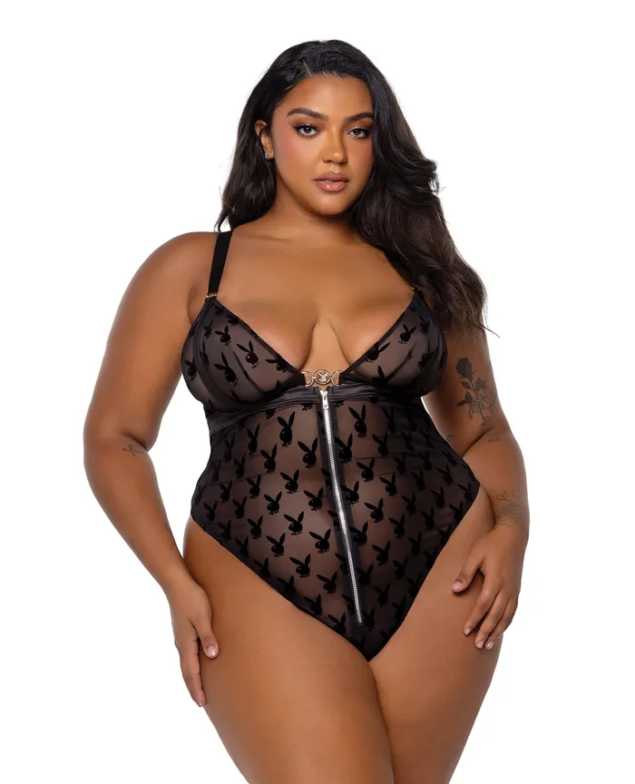 Playboy Bunny Charm Teddy Black Roma Costume Vibrators