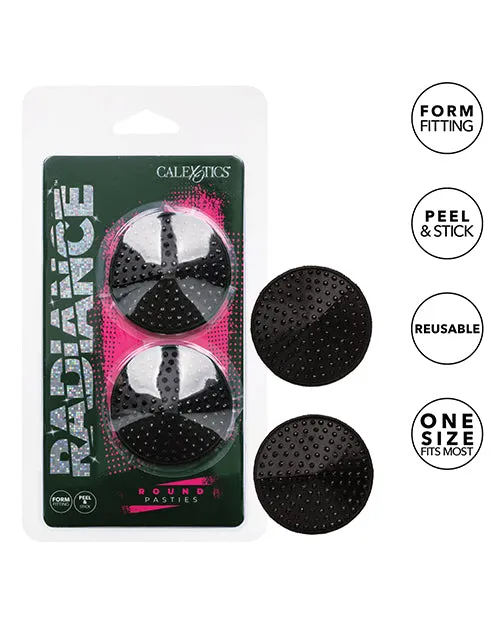 Radiance Round Pasties Black Os CalExotics Anal