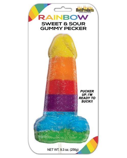Rainbow Sweet Sour Jumbo Gummy Cock Pop Hott Products Dildos
