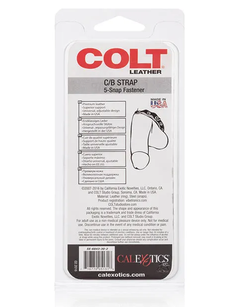 Restraints COLT Leather CB Strap 5 Snap Fastener CalExotics