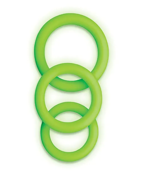 Shots Ouch 3 Pc Cock Ring Set Glow In The Dark Shots Dildos