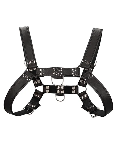 Shots Vibrators Shots Uomo Chest Bulldog Harness Largexlarge Black