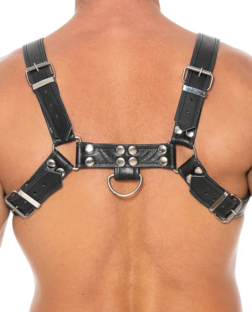 Shots Vibrators Shots Uomo Chest Bulldog Harness Largexlarge Black