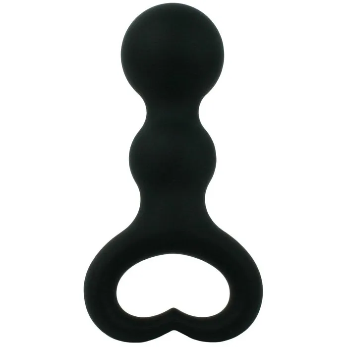 Silicone Heart Beaded Anal Plug Silky Smooth Pink BOB Anal