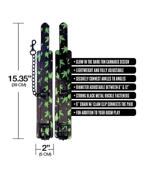 Stoner Vibes Glow in the Dark Ankle Cuffs Global Novelties Female Sex Toys