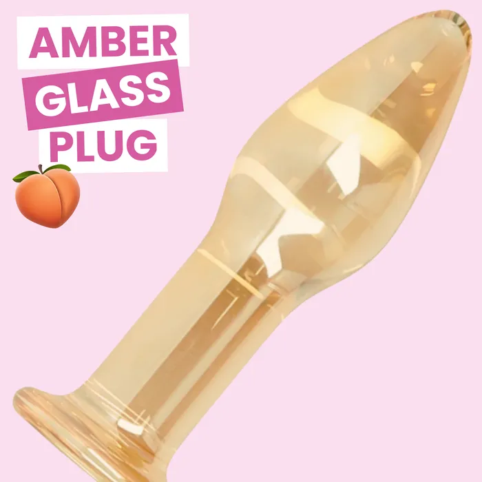 TooTimidcom Anal Amber Tapered Glass Anal Plug