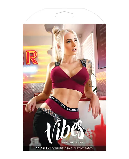 Vibes So Salty Long Line Bra Cheeky Panty Berry Bliss Fantasy Lingerie Vibrators Vibes So Salty Long Line Bra Cheeky Panty Berry Bliss Fantasy Lingerie Vibrators