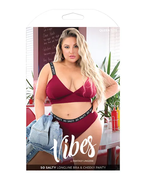 Vibes So Salty Long Line Bra Cheeky Panty Berry Bliss Fantasy Lingerie Vibrators Vibes So Salty Long Line Bra Cheeky Panty Berry Bliss Fantasy Lingerie Vibrators