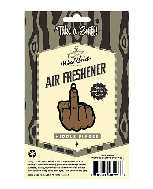 Vibrators Wood Rocket Wood Rocket Middle Finger Brown Air Freshener Cologne