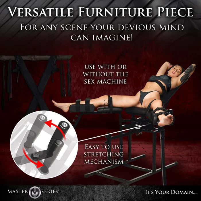 XR Brands Leg Spreader Obedience Chair with Sex Machine Female Sex Toys