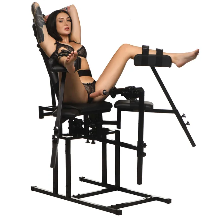 XR Brands Leg Spreader Obedience Chair with Sex Machine Female Sex Toys