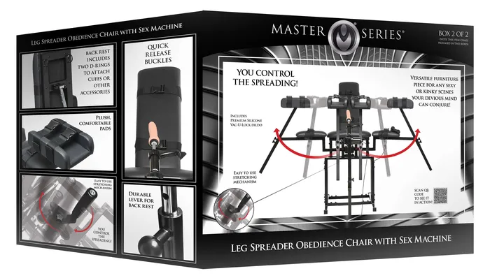 XR Brands Leg Spreader Obedience Chair with Sex Machine Female Sex Toys
