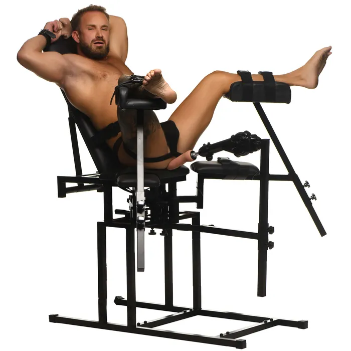 XR Brands Leg Spreader Obedience Chair with Sex Machine Female Sex Toys